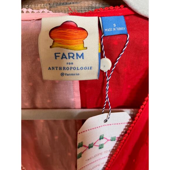 FARM RIO X ANTHROPOLOGIE Color blocked Wrep Blouse Pink/Rose Sz S NWT - Picture 6 of 13